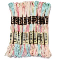 10 Skeins 87.5 Yards Embroidery Floss Bulk Variegated Thread 6 Strands Colorful