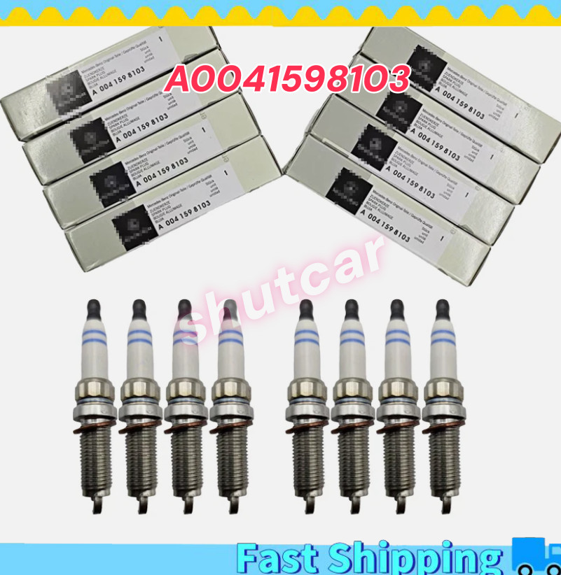 Set of 8 A0041598103 ZR6SII3320 Double Iridium Spark Plugs For Mercedes Benz