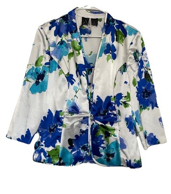 ALEX EVENINGS Womens Large 2 Piece Tank and Jacket Floral Hibiscus Multicolor