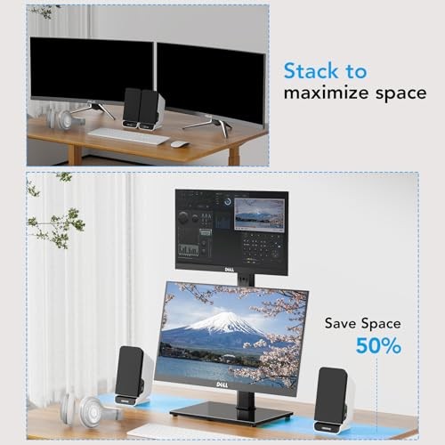  Dual Monitor Stand Vertical Stack Screen Free-Standing Desk Dual monitor stand