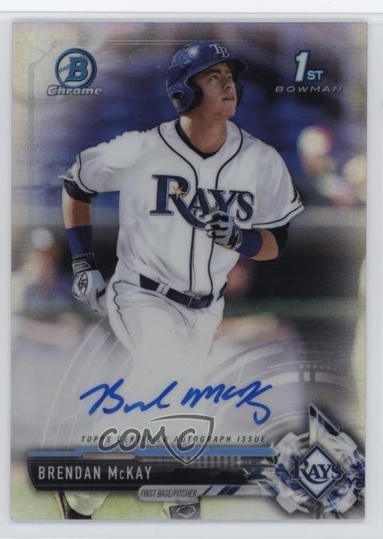 2017 Bowman Draft Chrome Pick Refractor 180/499 Brendan McKay #CDA-BM Auto 0az0