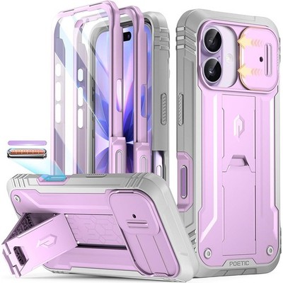 For iPhone 17 Case | Poetic Built-in-Screen Kickstand Slide Camera Cover Purple