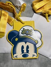 Disney Cruise Line Castaway Club Gold Captain Mickey Lanyard ID Holder
