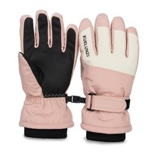 Kids Winter Ski Snow Gloves - Warm Waterproof Snowboard for 7-12 Years Pink19