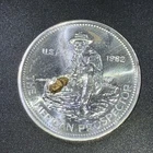 1982 Engelhard American Prospector 1oz 999 Silver Round With Huge Gold Nuggets