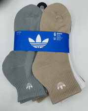 Adidas 6 Pairs Men's Assorted Quarter Socks  Men's Size 5-8  NEW MSRP: 22.00