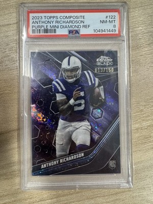 Anthony Richardson #122 Topps Composite Purple Mini-Diamond /150 ROOKIE PSA 8