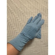 Vintage light blue fabric gloves size 6.5