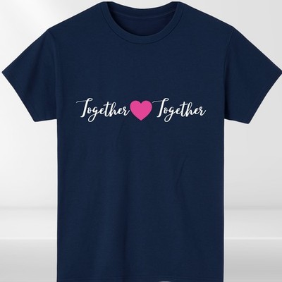Together Herz Liebe Grafik T-Shirt Unisex Romantisch Geschenk Freizeit Tee Top