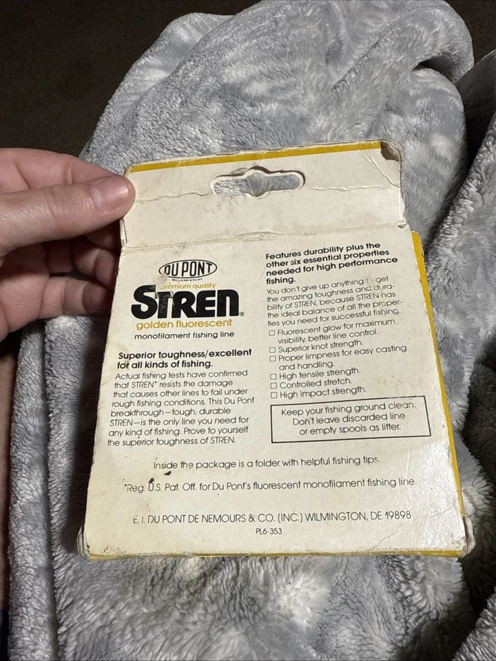 Vintage Stren Dupont 1980’s Monofilament Fishing Line 20 Lb 250 Yards Golden   - Image 3 of 4