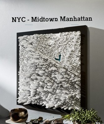 3D Printed Cityscape NYC - Midtown Manhattan New York downtown 8  x 8  model NYC