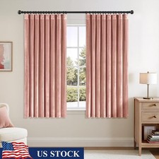 Luxury Velvet Blackout Curtains Heavy Drapes Noise Reducing Energy Saving 2 Pack