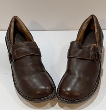 BOC Born Concepts Brown Leather Clogs Shoes Women's Size 10M Comfort Slip On