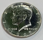 1967 Kennedy Half Dollar SMS. 40% Silver. Free Shipping!