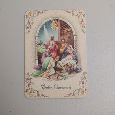 1940s Salvatorian Vintage Christmas Card Nativity Magi Embossed Used