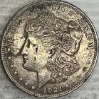 1921 Toned Morgan Silver Dollar Uncertified About Uncirculated Condition