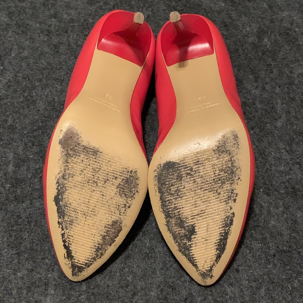 Valentino red pumps 4 inch heels made in italy Vero cuoio leather