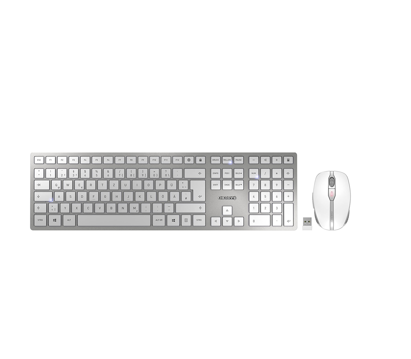CHERRY DW 9100 SLIM Tastatur-Maus-Set kabellos sil NUOVO