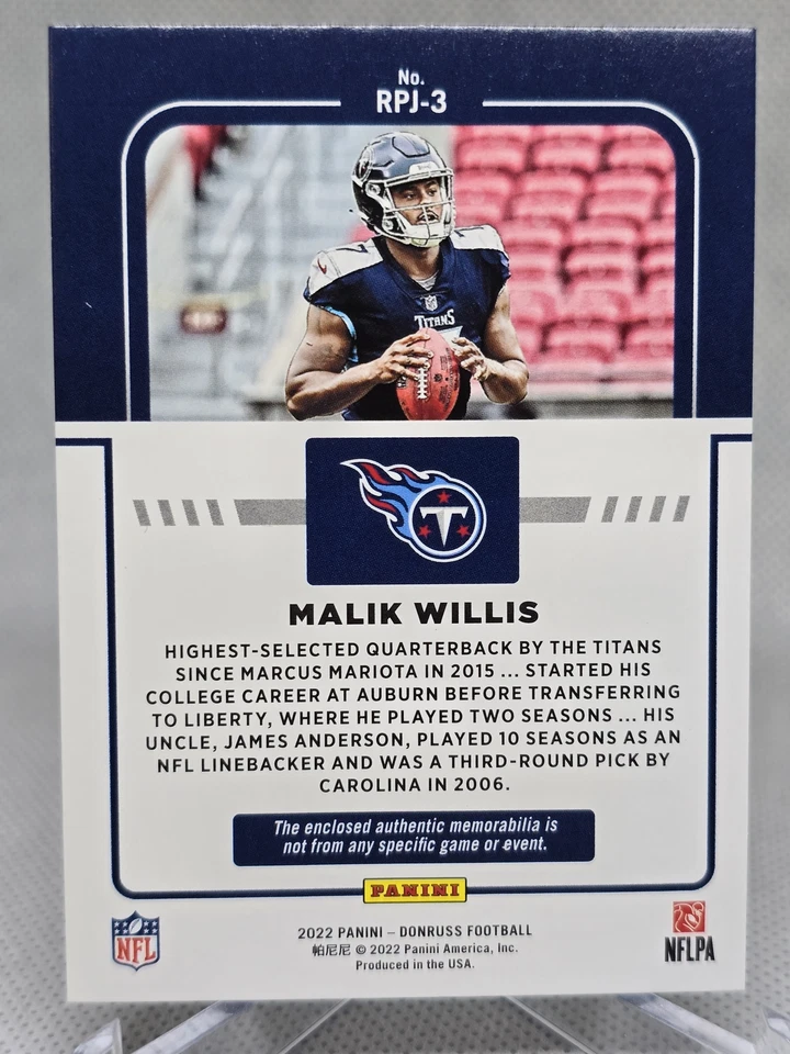 2022 Donruss #RPJ-3 Malik Willis Rookie Phenom Jerseys - Image 2 of 2