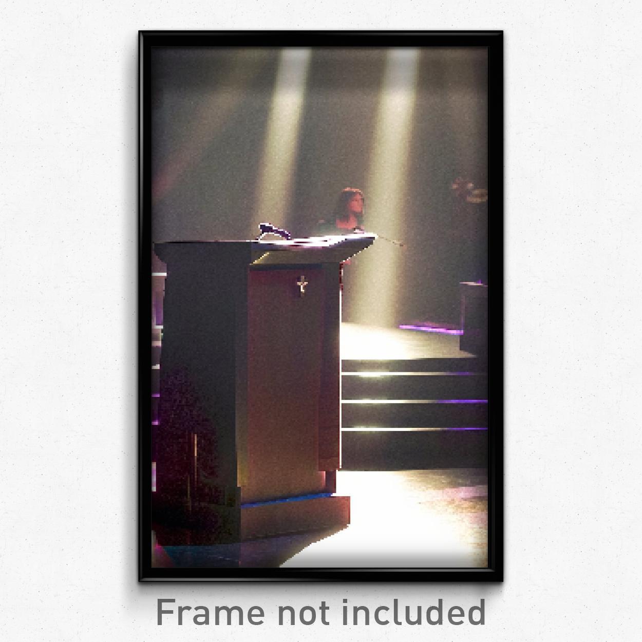 8 Bit Psychedelic Pixel Art Poster Clean Pulpit Trippy Video Game Print