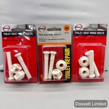 3- Danco 88095 Toilet Seat Hinge Bolts, 3/8", White, Plastic