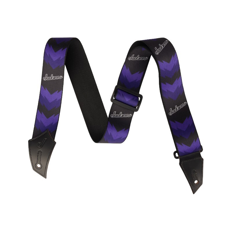 Ремешок JACKSON с двойным V образным узором из полиэстера Gitarrengurt черного и фиолетового цветов 5190₽