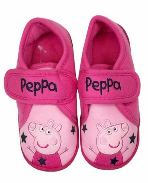 Ex Mothercare Peppa Pig Girls Pink Slippers Footwear Sizes 4 5 6 7 Brand New