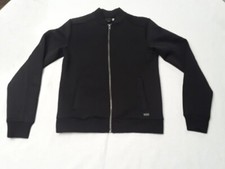 Guess Women's Sweater Full-Zip Long Sleeve Shell Design Black XSmall