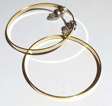 Creolen Ohrclips bicolor goldf silberf Clips groß XXL ca 9cm lang