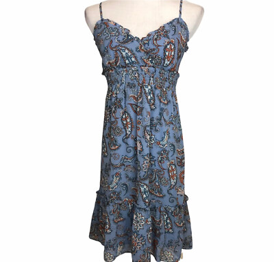 Esprit Blue Dress Size 6 Y2K Babydoll Paisley Summer Ruffle Spaghetti Straps NWT | eBay Esprit Blue Dress Size 6 Y2K Babydoll Paisley Summer Ruffle Spaghetti Straps NWT | eBay