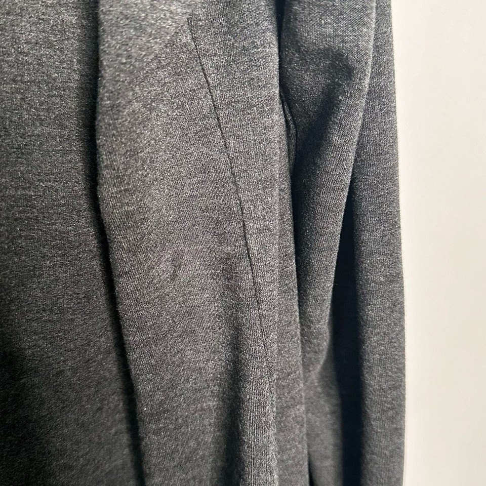 L.L. Bean SoftFlex Long Open Cardigan Midnight Black Heather Size XL