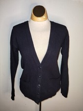 Levi  s Wool Black V-Neck Long Button Front Cardigan Sweater Pockets -X Small