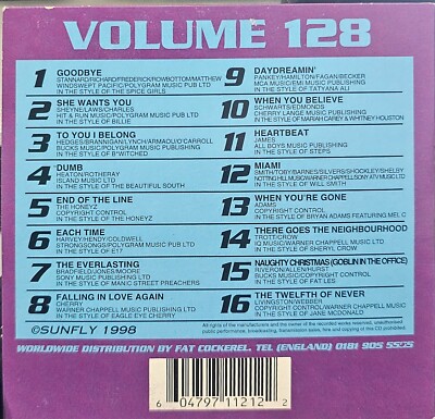 SF128           SUNFLY KARAOKE CDG VERY RARE, NOT SOLD IN THE USA  LOT UK