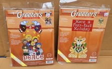 Janlynn x2 Greeters Peace  Purr fect Holiday Plastic Canvas Factory Sealed Kits