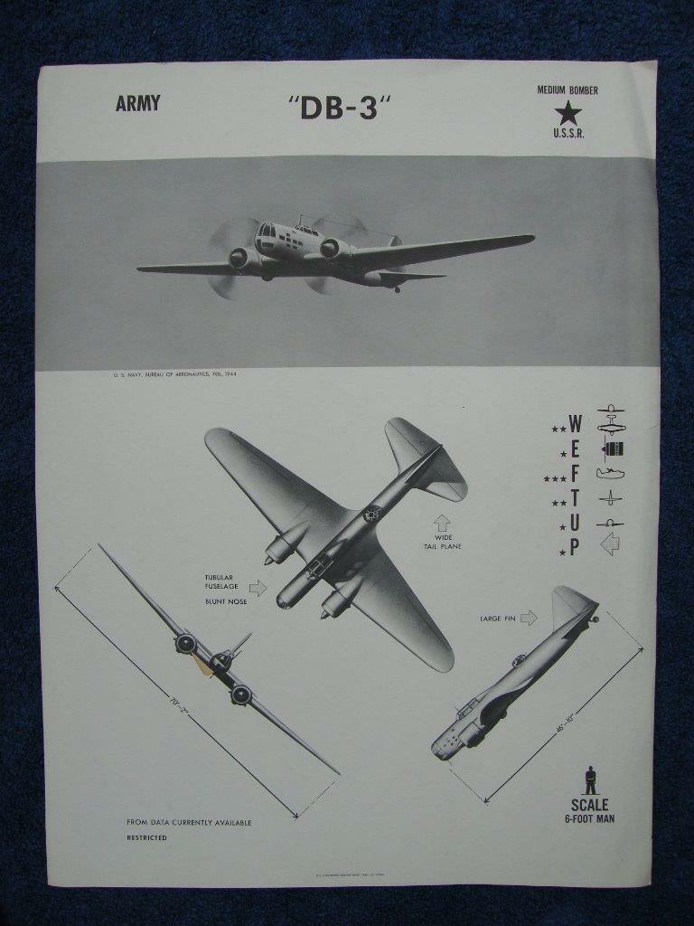 Original WW2 US Naval Aircraft Recognition Poster - DB 3