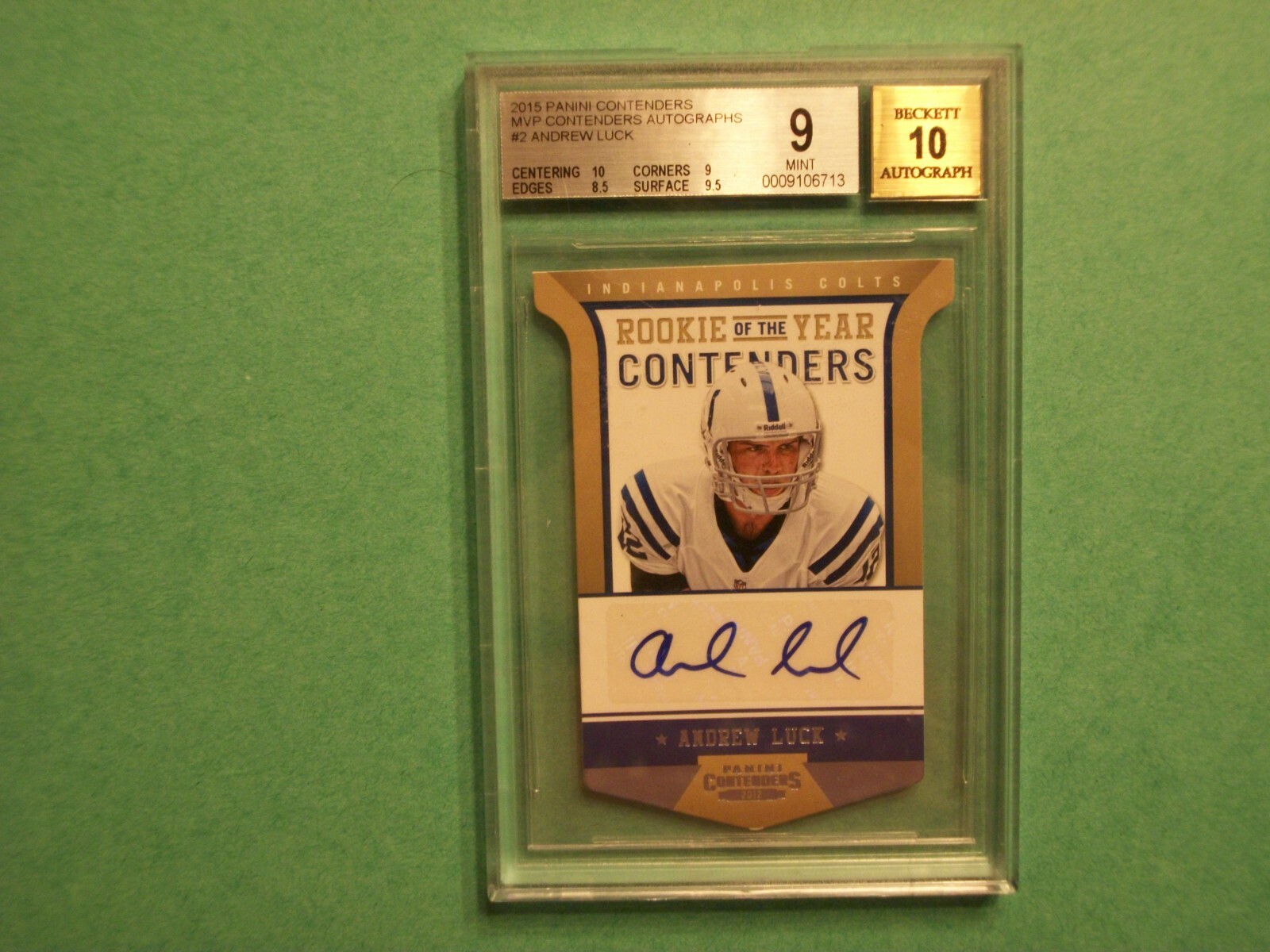 Andrew Luck Auto Rookie Card 2012 Panini Contenders /10 BGS 9 Indianapolis Colts