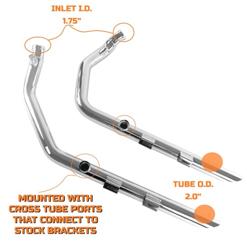 2.0'' Drags & Baffle for 2004-2013 Harley Davidson Sportster Exhaust Pipes - Picture 7 of 8
