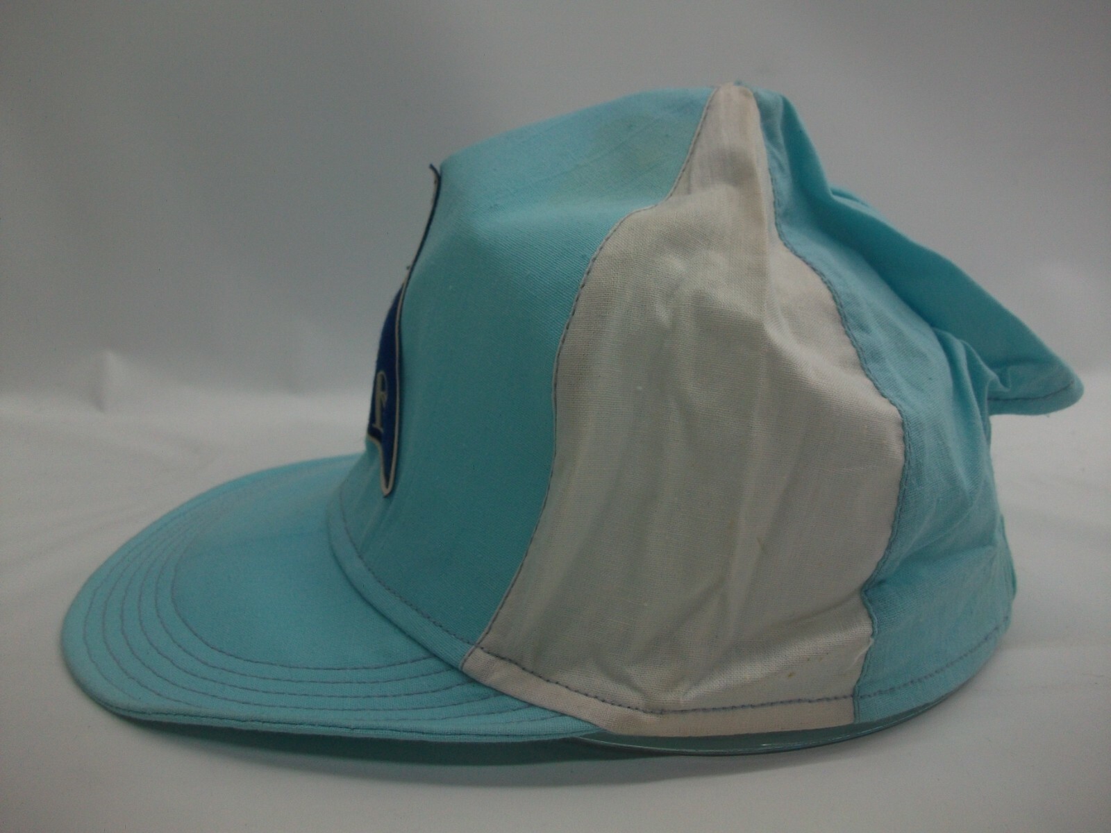 KNIG Triangular Patch Hat VTG Floppy Bill Blue Wh… - image 4