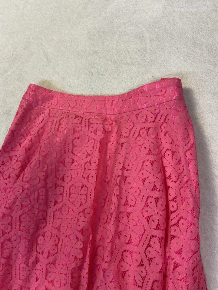 Falda Lilly Pulitzer Talla 4 Daisy Lane Encaje Línea A Prado Forro Completo Rosa Foto 4 de 4