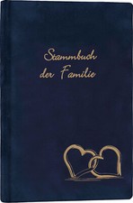 Stammbuch "MAGRIT", dkl.-blau, Velours, Goldprägung | Trauung | Stammbuchformat