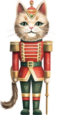 Weihnachten Nussknacker Katze Wandbild Schlafzimmer Kinderzimmer Vinyl Aufkleber Abziehbild 6 Größen