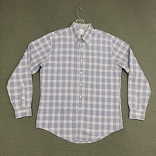 Brooks Brothers Shirt Mens Large Multicolor Plaid Non-Iron Long Sleeve Classic
