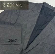 Z Zegna Blazer 40R Slim Mens Gray Micro Wool 2 Button Jacket Ermenegildo Italy