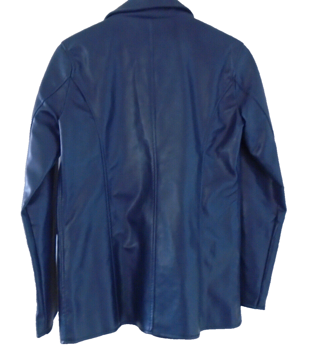 Vintage Italian Soft Leather Jacket Dark Blue Size Small Genuine