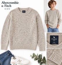 Abercrombie Kids Boys Sweater Size 13/14 NWT Oatmeal Beige Knit Crewneck