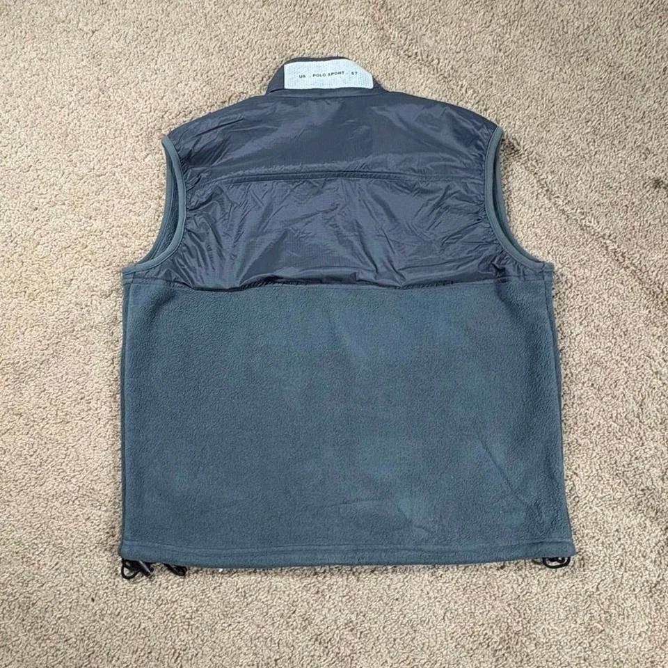 Polo Sport Ralph Lauren RL-67 Fleece Vest Mens Large Gray Blue Vintage Outdoor - Image 3 of 4