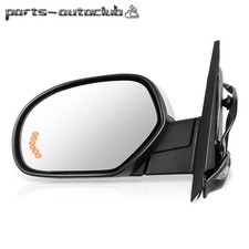 Espejo retrovisor cromado con memoria de alimentación izquierda señales LED térmicas para Chevy GMC 2007-14