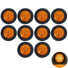 2" Amber/Red Round Trailer 7 LED Clearance Marker Lights DOT FMVSS 108  SAE