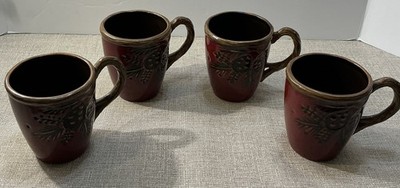 North Pole Trading Co. Northwood Red Pine Coffee Cup Mug Set