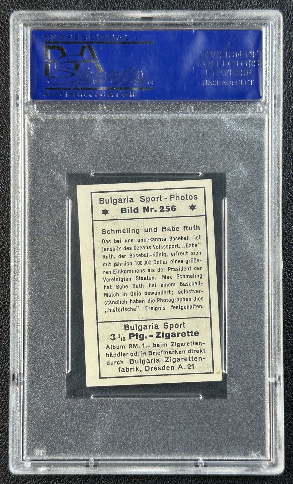 BABE RUTH SCHMELING PSA 7 1932 BULGARIA #256 RARE SPORT PHOTOS NEAR MINT view 2